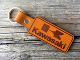 Leather Kawasaki Motorcycle Keyring