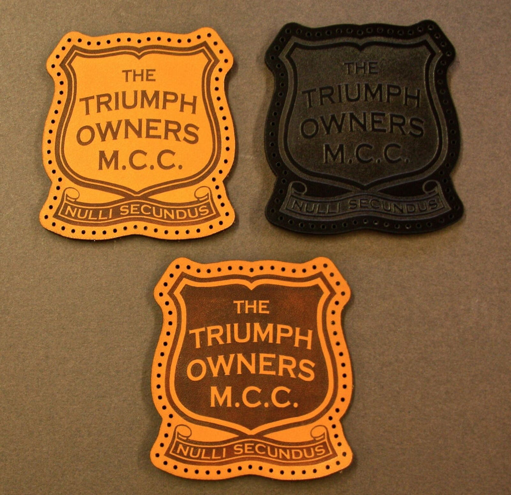 Embossed leather patch