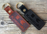 Leather Kawasaki Motorcycle Keyring