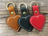 Heart Leather Keyring (hand stitched)
