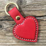 Heart Leather Keyring (hand stitched)