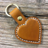 Heart Leather Keyring (hand stitched)