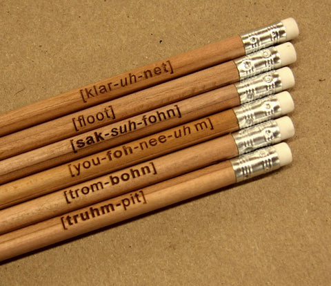 Musical Laser Engraved Pencils<br> (Includes UK P & P)