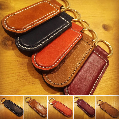 Rectangular Leather Keyring (hand stitched)