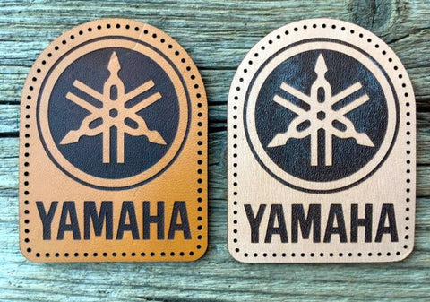 Leather sew on Yamaha (motorcycle jacket badge) domed , Patch, Badge