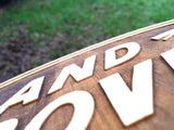 Wooden Landrover Sign (retro sign) Natural finish
