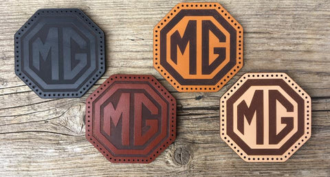 Leather sew on MG Badge