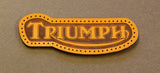 Leather sew on Triumph (motorcycle jacket badge) shaped , Patch, Badge
