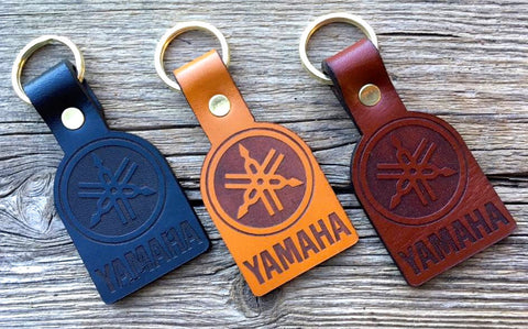 Leather Yamaha Motorcycle Keyring