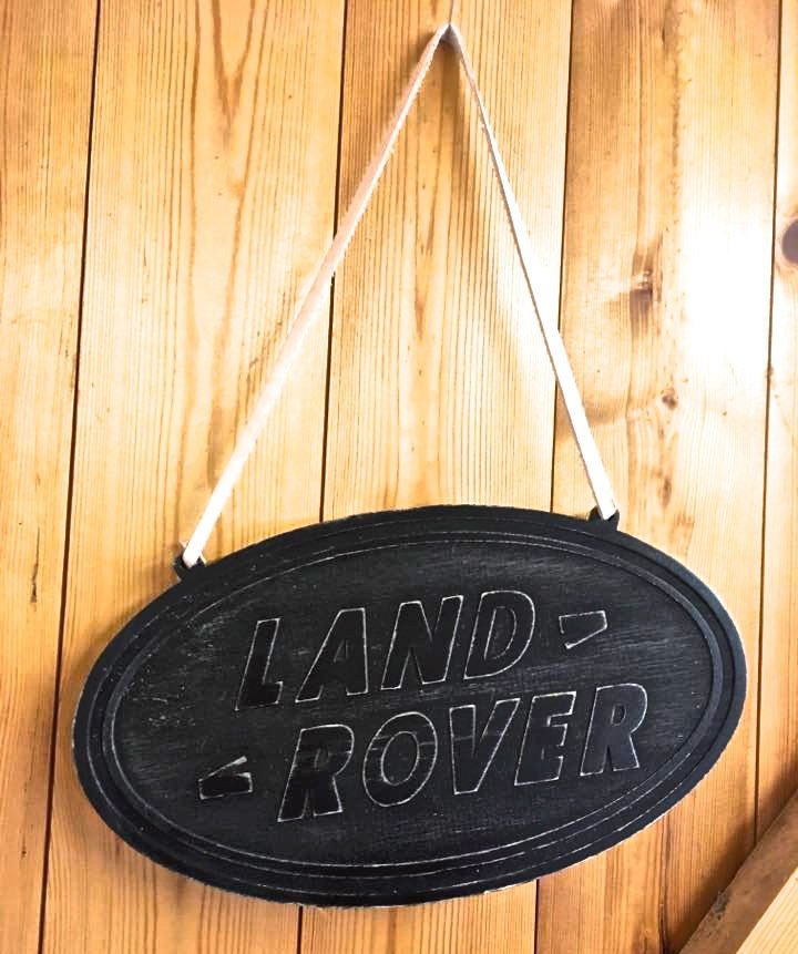 Wooden Landrover Black Hanging Sign (retro style)