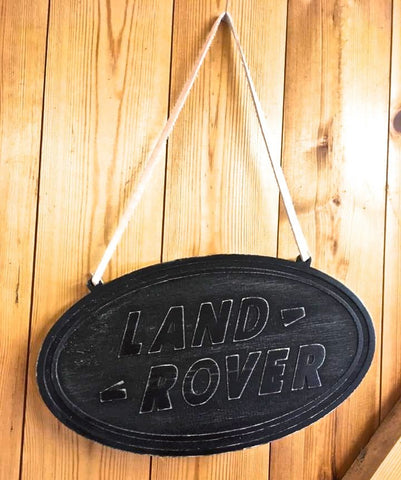 Wooden Landrover Black Hanging Sign (retro style)