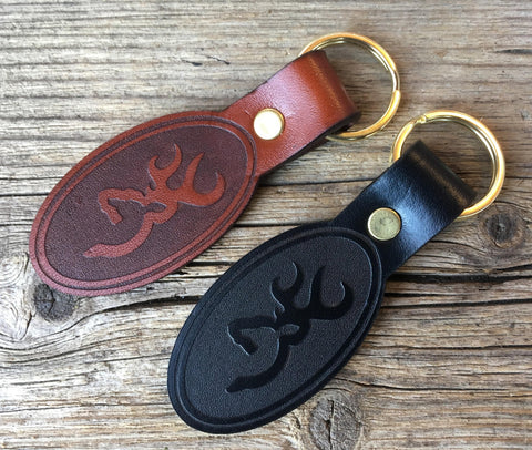 Leather Browning Keyring