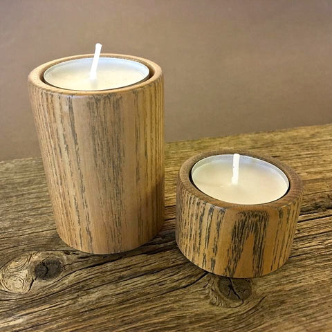 Wooden Tealight holders in Reclaimed Ash