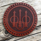 Leather sew on Beretta badge